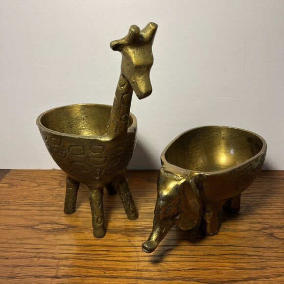 Anthropologie Ezzie Elephant Planter Gilded Succulent House Plants - Picture 9 of 12